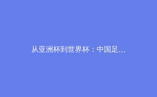 从亚洲杯到世界杯：中国足球的体系化困局与破局之道
